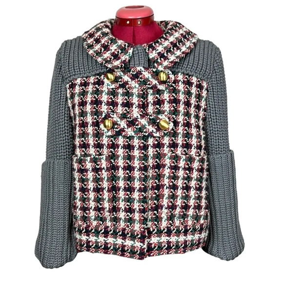 Philosophy Di Lorenzo Serafini boxy  wool sweater jacket with peter pan collar - Picture 1 of 17